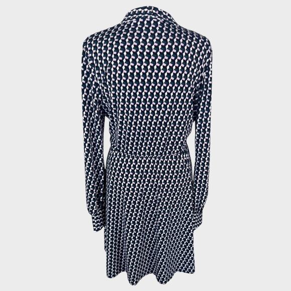 Adrianna Papell Polyester Long Sleeve Faux Wrap Dress V Neck Fit Flare Large - Picture 2 of 6